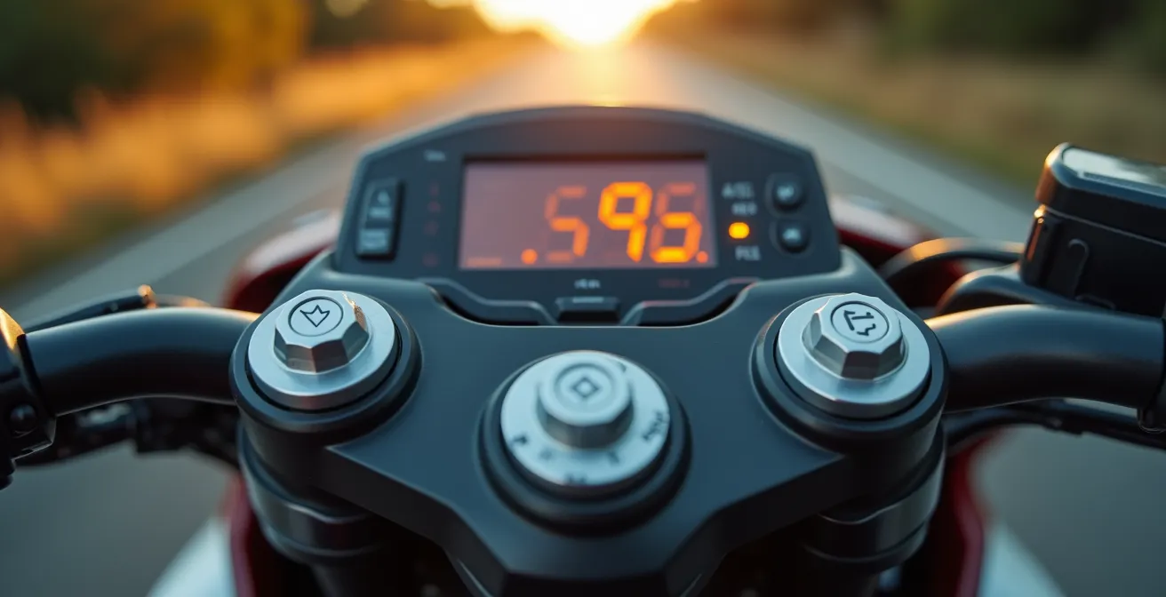 Panel de control digital mostrando sistema ACC activo en autovía española