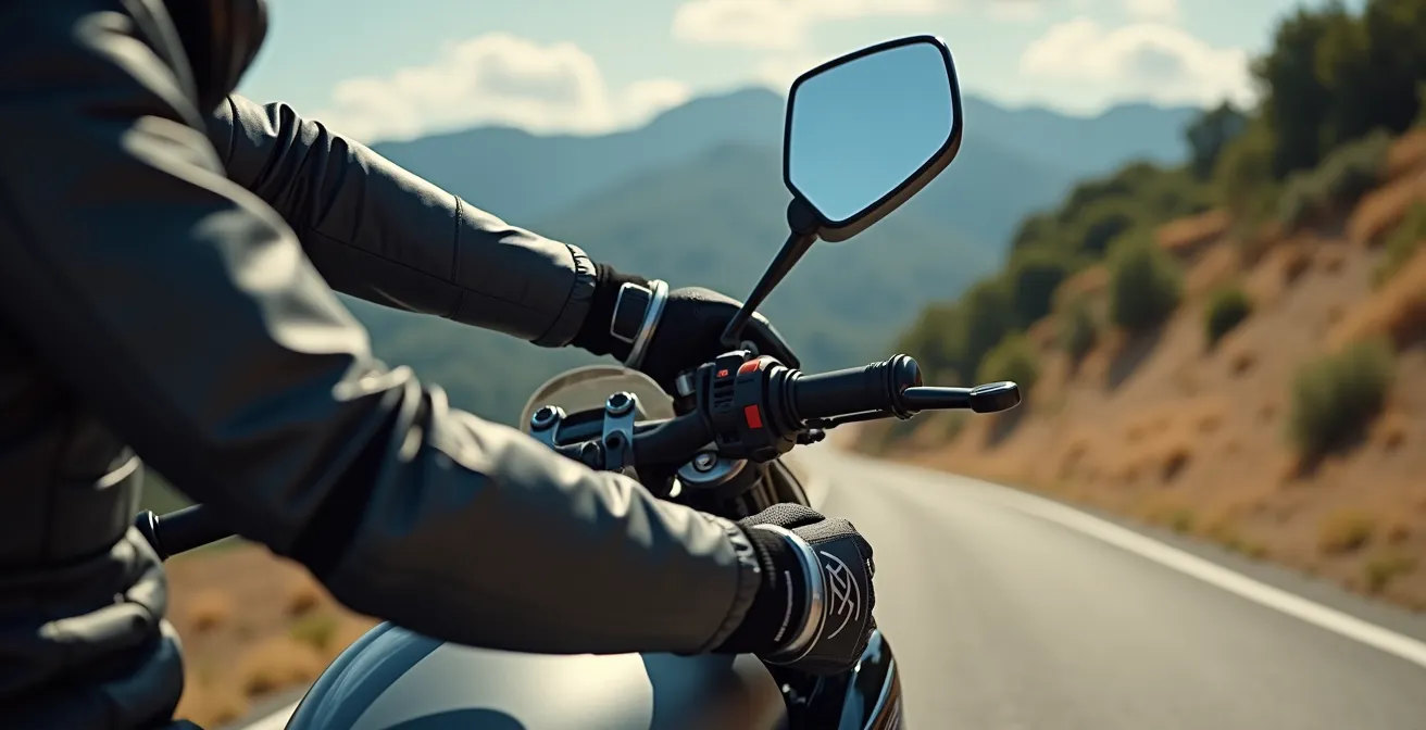 Sistema de deflectores de aire de motocicleta mostrando el flujo de aire para refrigeración