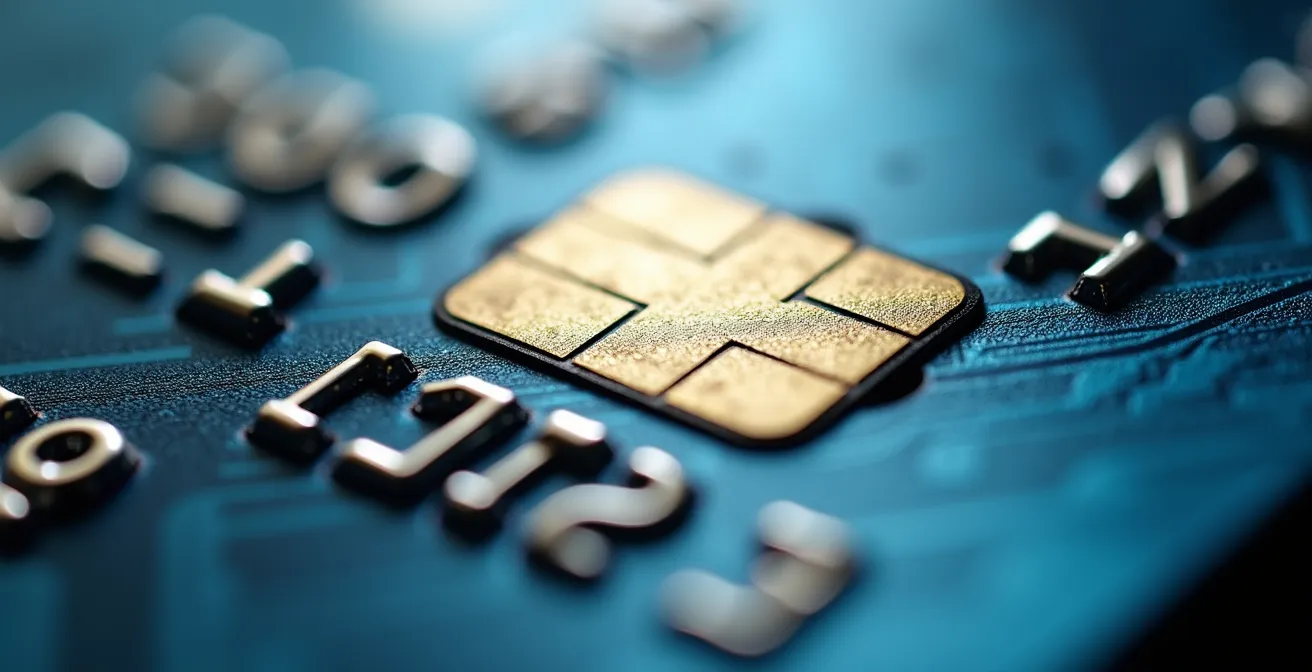 Terminal de pago mostrando la diferencia entre bloqueo de crédito y cargo en débito