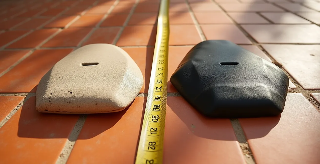 Comparación visual entre espaldera nueva y deteriorada mostrando signos de desgaste